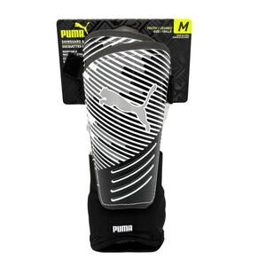 Puma Strike Soccer Shin Guards Youth M Medium Black White Stirrup Ankle Socks